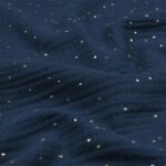 Tissu double gaze 100% coton brillegaze - Bleu marine