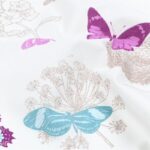 Tissu toile de coton bachette Butterfy - Fond blanc