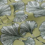 Tissu toile de coton bachette Ginkgo - Kaki