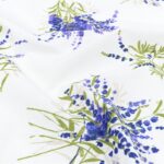 Tissu toile de coton bachette Roussillon - Fond blanc