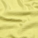 Tissu double gaze 100% coton - Jaune soleil