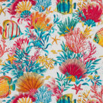 Toile de coton Marina fond blanc édition Thevenon Paris - OEKO-TEX