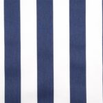 Tissu toile de coton bachette rayures - Bleu marine