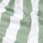 Tissu toile de coton bachette rayures - Vert sauge