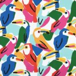 Tissu coton enduit imprimé - Costa-Rica, multicolore