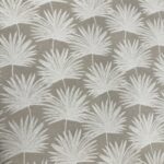 Tissu jacquard palmeraie - Fond lin naturel