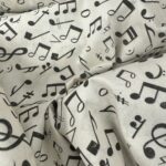 Tissu coton imprimé Note Musique - Fond blanc