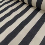 Tissu d'exterieur à rayures grande largeur 320cm Escale - Beige clair, noir