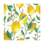 Toile de bâche imprimée Outdoor Teflon Sunny - Citron fond blanc