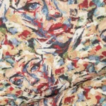 Tissu jacquard Visage peinture - Multicolore