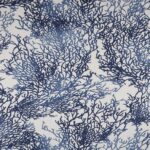 Toile de coton Savoie Calédonie - Bleu marine, fond naturel