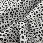 Tissu popeline coton imprimé fleurs - Noir, Fond Blanc