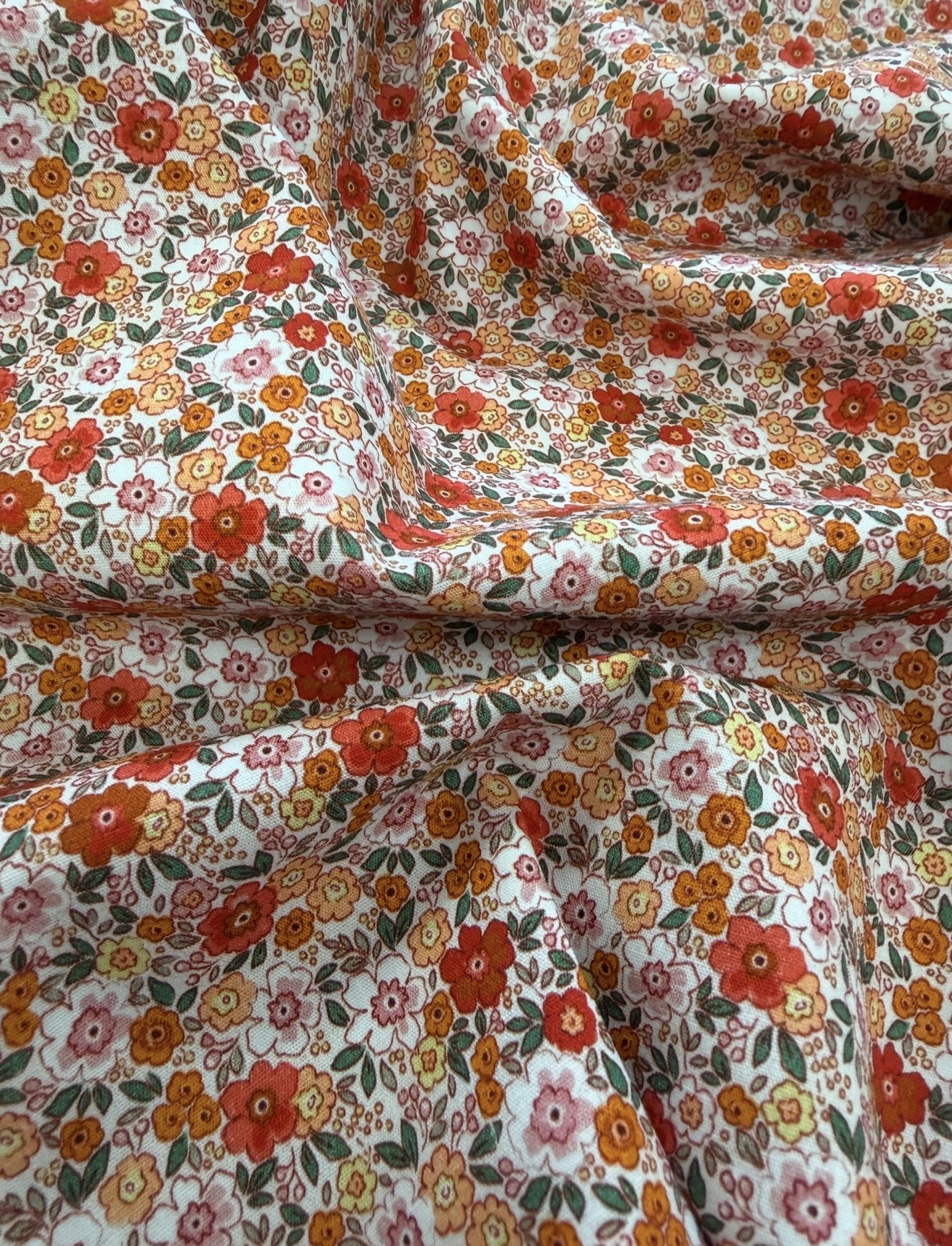 Tissu popeline coton imprimé fleurs