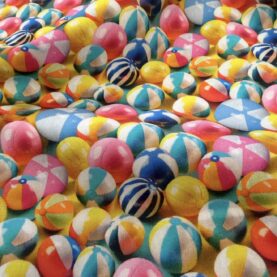 Tissu coton 3D imprimé Ballon - Multicolore