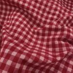 Tissu Seersucker Vichy coton - Rouge, rose