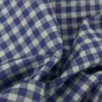 Tissu Seersucker Vichy coton - Bleu