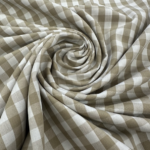 Popeline coton vichy carreaux - Beige