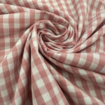 Popeline coton vichy carreaux - Rose poudré