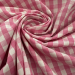 Popeline coton vichy carreaux - Rose