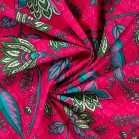 Tissu coton Broderie anglaise - Rose fuchsia