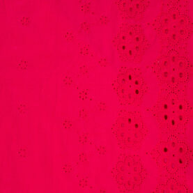 Tissu coton Broderie anglaise - Fuchsia