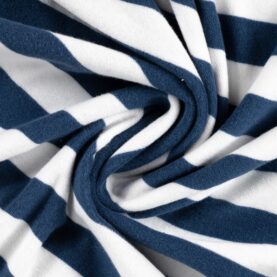 Tissu éponge Pico Terry microfibre rayure - Bleu marine