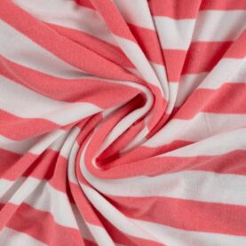 Tissu éponge Pico Terry microfibre rayure - Rose