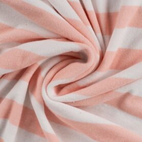 Tissu éponge Pico Terry microfibre rayure - Rose poudré