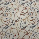 Tissu coton imprimé nautique - Multicolore, Fond blanc
