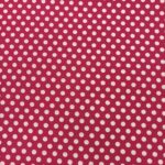 Tissu coton imprimé Gros Pois - Blanc, Fond Rose
