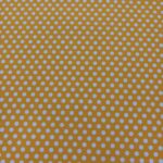 Tissu coton imprimé Gros Pois - Blanc, Fond Jaune