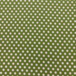 Tissu coton imprimé Gros Pois - Blanc, Fond Vert