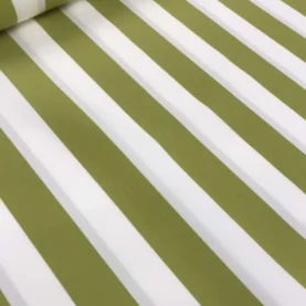Coupon de tissu Escale a rayures Vert Blanc 1,30 m x 3,20 m -  N°13