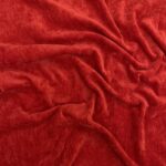 Coupon de tissu Velours chenillé Rouge 0,95 m x 1,40 m - N°28
