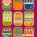 Coupon de tissu - Boites Sardines