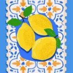 Coupon de tissu - Citron Mosaïque