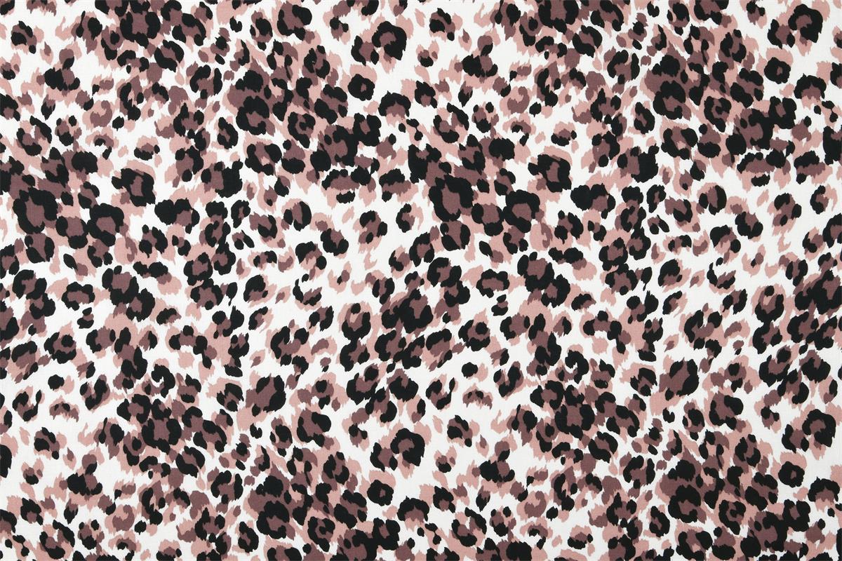 3665269387353_1 Tissu Coton Cretonne Panthère - Noir, Rose et Blanc – Image 1