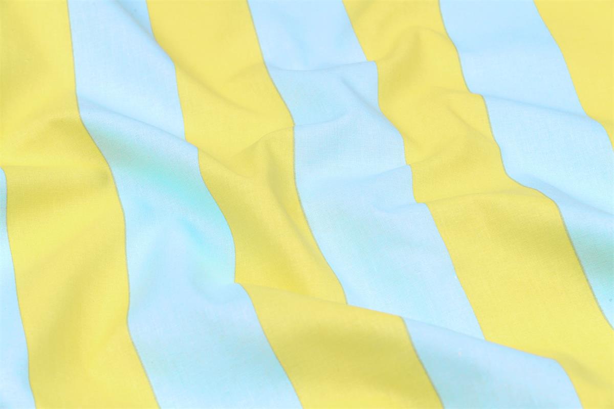 3665269404593_5 Tissu Coton Cretonne bicolor rayure - Jaune, Blanc – Image 1