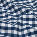 Tissu coton vichy Bardot grands carreaux - Bleu marine
