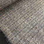 Coupon de tissu chiné Écru, gris 1,10m x 1,40 m -  N°145