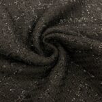 Coupon de tissu Lainage tweed 1,15m x 1,50m noir, lurex N°152