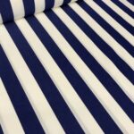 Coupon de tissu Escale a rayures Bleu roi Blanc 0,45 m x 3,20 m -  N°91