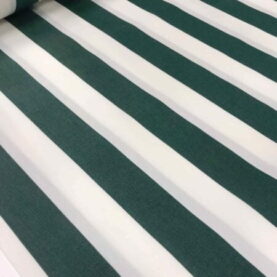 Coupon de tissu Escale a rayures Vert sapin Blanc 1,10 m x 3,20 m -  N°130