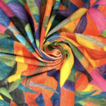 Coupon de tissu Velours microfibre Multicolore Orange 1,40 m x 1,40 m - N°144
