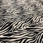 Toile de coton imprimé zèbre - Noir Crème