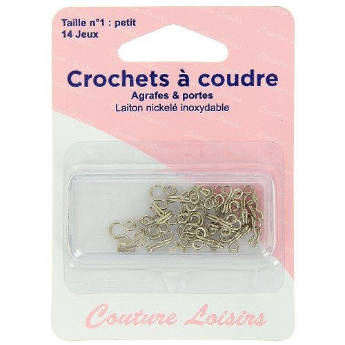 Agrafes et portes nickelées - petit modèle - lot de 14 Agrafes et portes nickelées - petit modèle - lot de 14