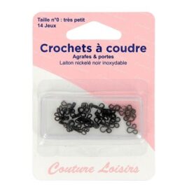 Agrafes et portes noires - très petit modèle - lot de 14