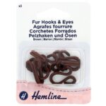 Agrafes recouvertes de tissu marron - lot de 3