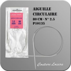 Aiguille à tricoter circulaire 80 cm n° 2,5