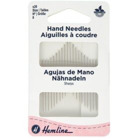 Aiguilles à coudre main n° 8 - lot de 20